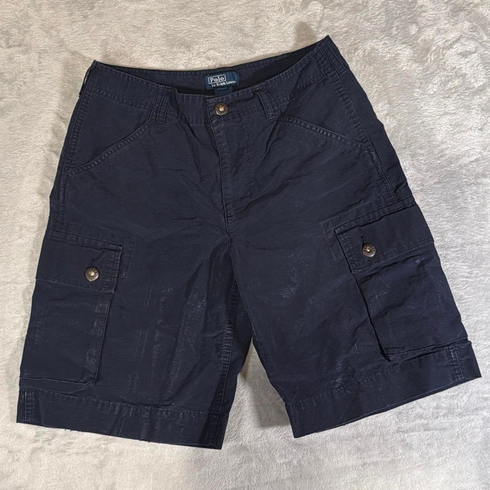 Polo Ralph Lauren Distressed Military Cargo Shorts | Navy Blue | 12